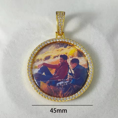 Custom Photo Pendant Necklace – Personalized Round Charm Jewelry