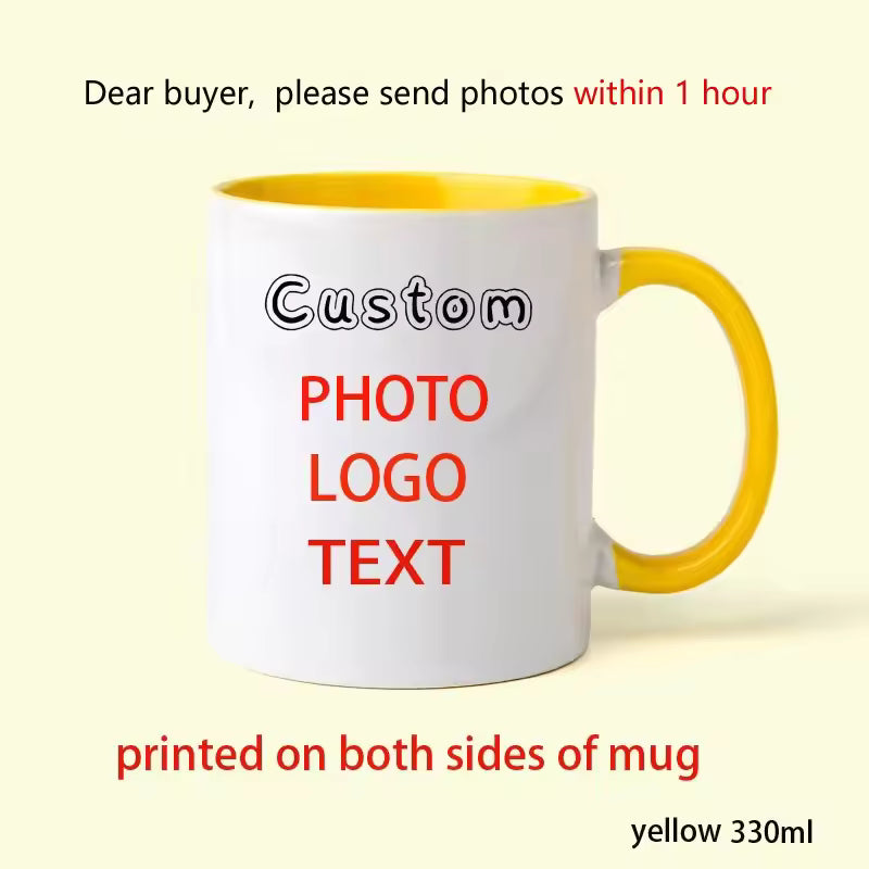 Custom Photo & Name Mug – 9 Color Options