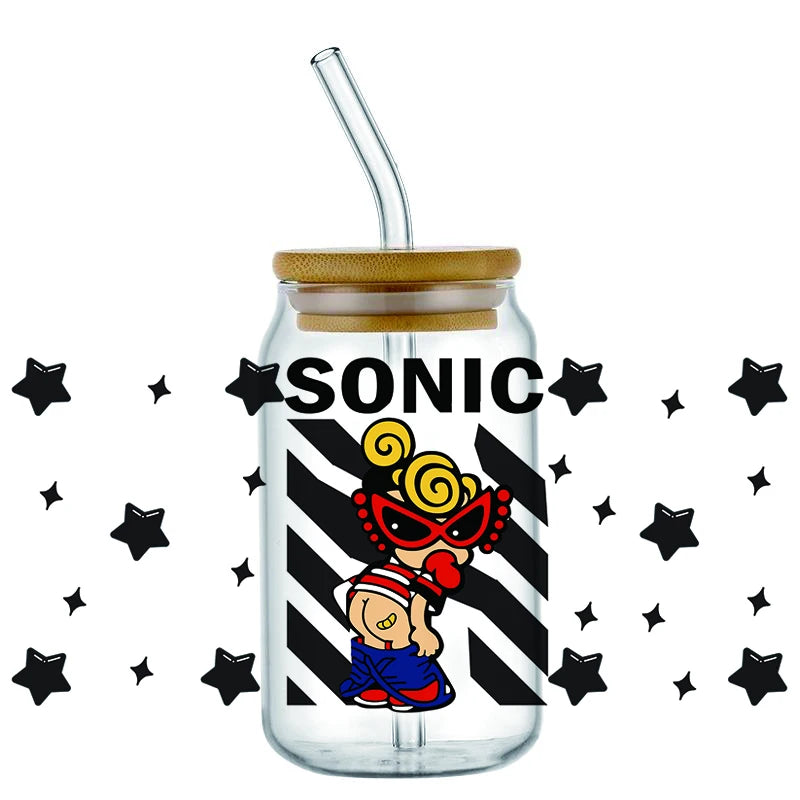 Mini Baby UV DTF Cup Wrap Stickers for 16oz Glass Cans