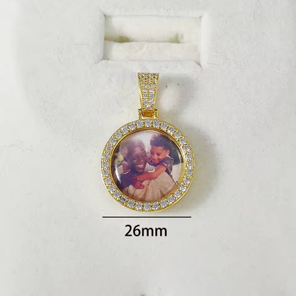 Custom Photo Pendant Necklace – Personalized Round Charm Jewelry