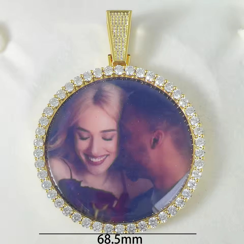 Custom Photo Pendant Necklace – Personalized Round Charm Jewelry