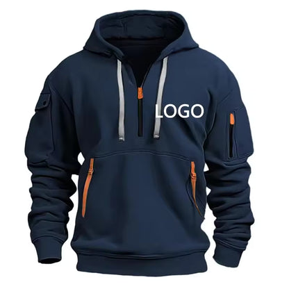 Custom Multi-Zip Hoodie – Stylish Loose Fit Sweatshirt