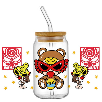 Mini Baby UV DTF Cup Wrap Stickers for 16oz Glass Cans