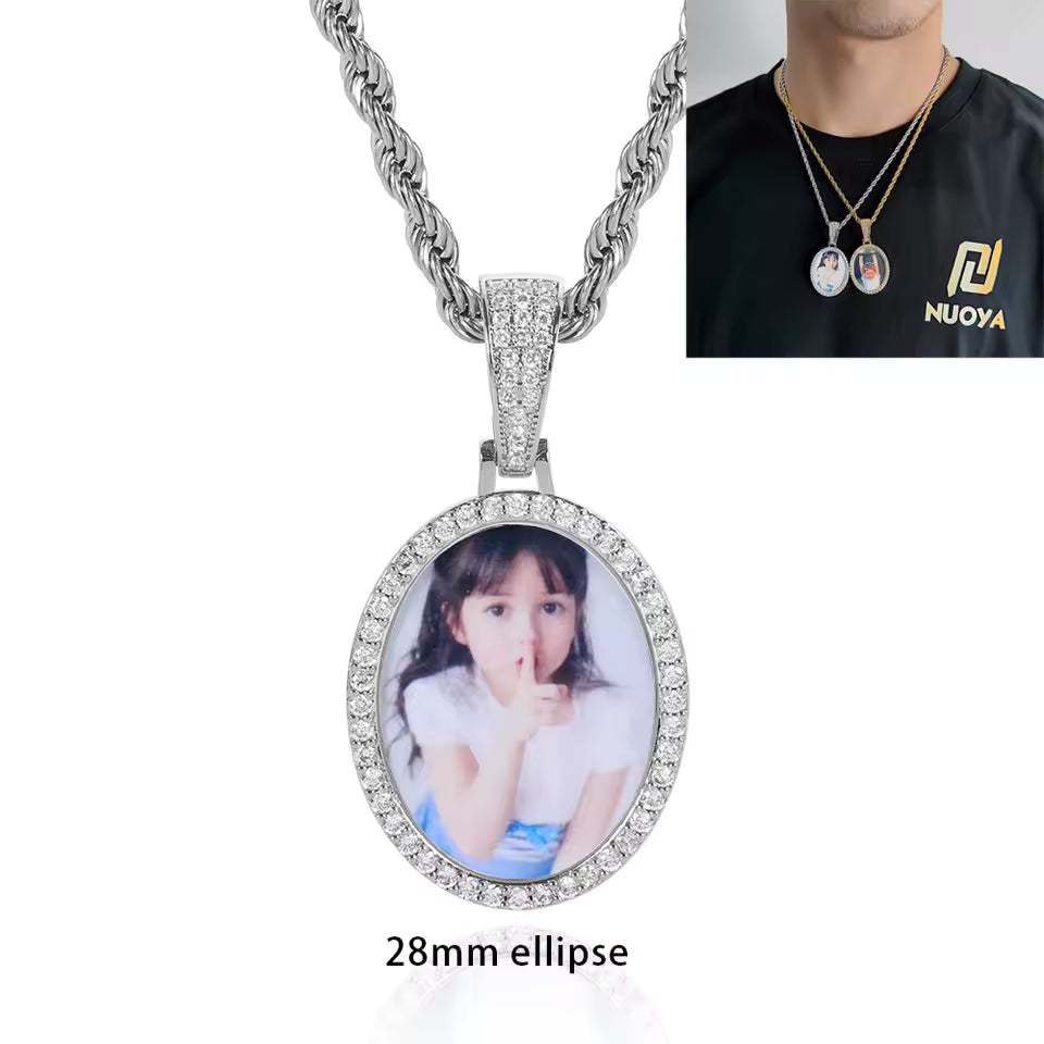 Custom Photo Medallion Pendant – Personalized Iced Out Necklace