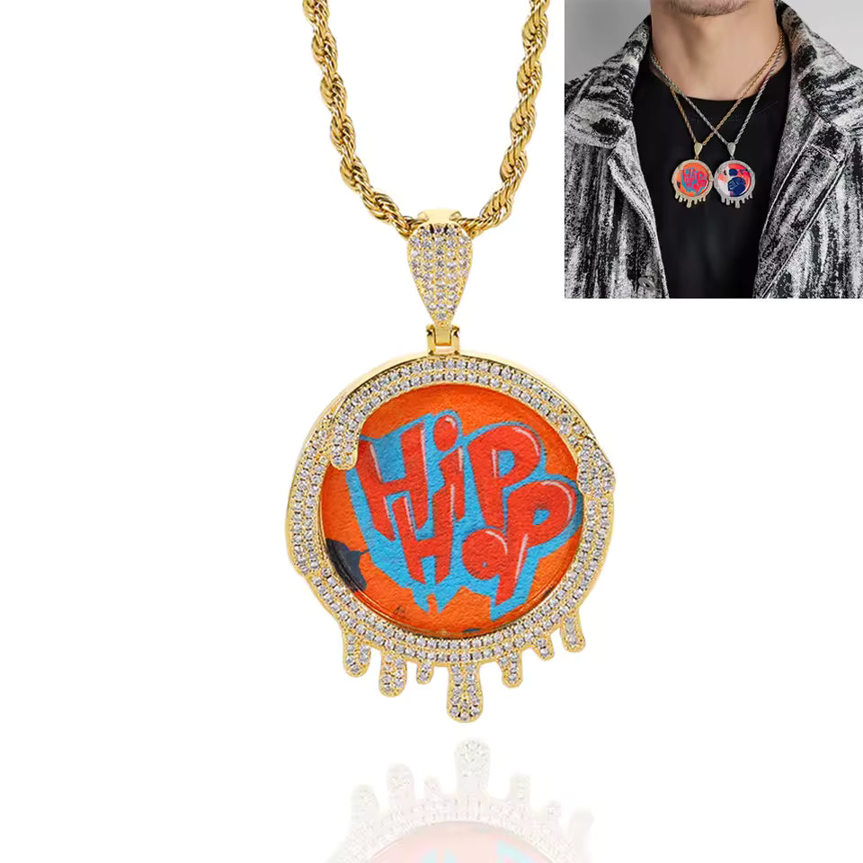 Custom Photo Medallion Pendant – Personalized Iced Out Necklace