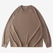 Custom Vintage Washed T-Shirt – Free Logo & Image Print, Long Sleeve Cotton Casual Tee for Men & Women