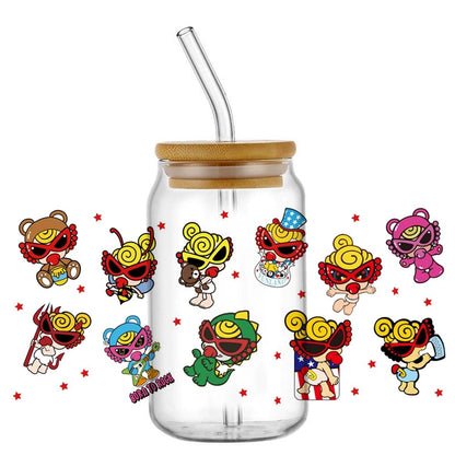 Mini Baby UV DTF Cup Wrap Stickers for 16oz Glass Cans
