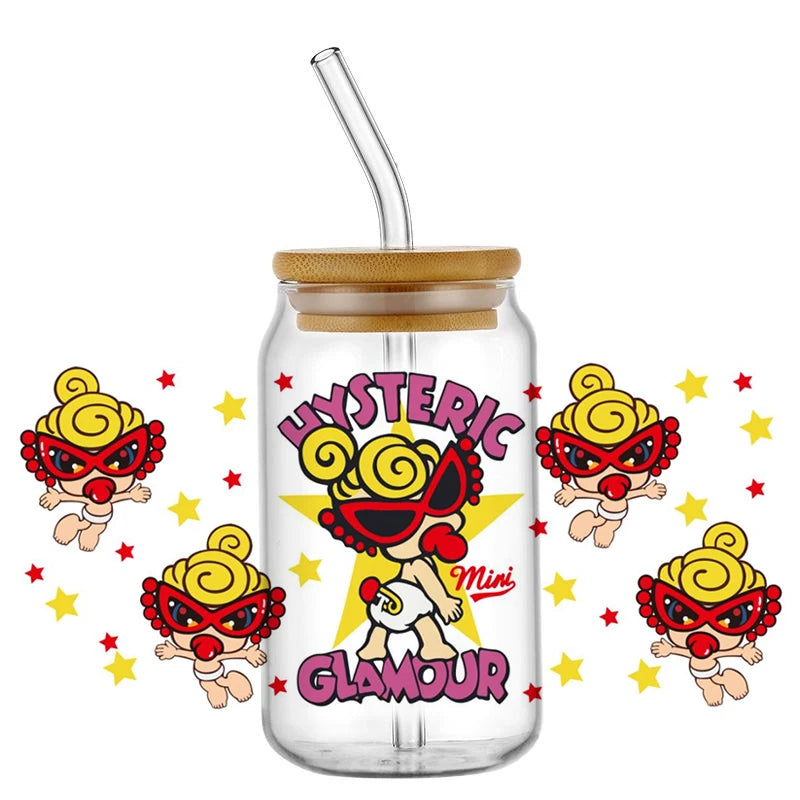 Mini Baby UV DTF Cup Wrap Stickers for 16oz Glass Cans