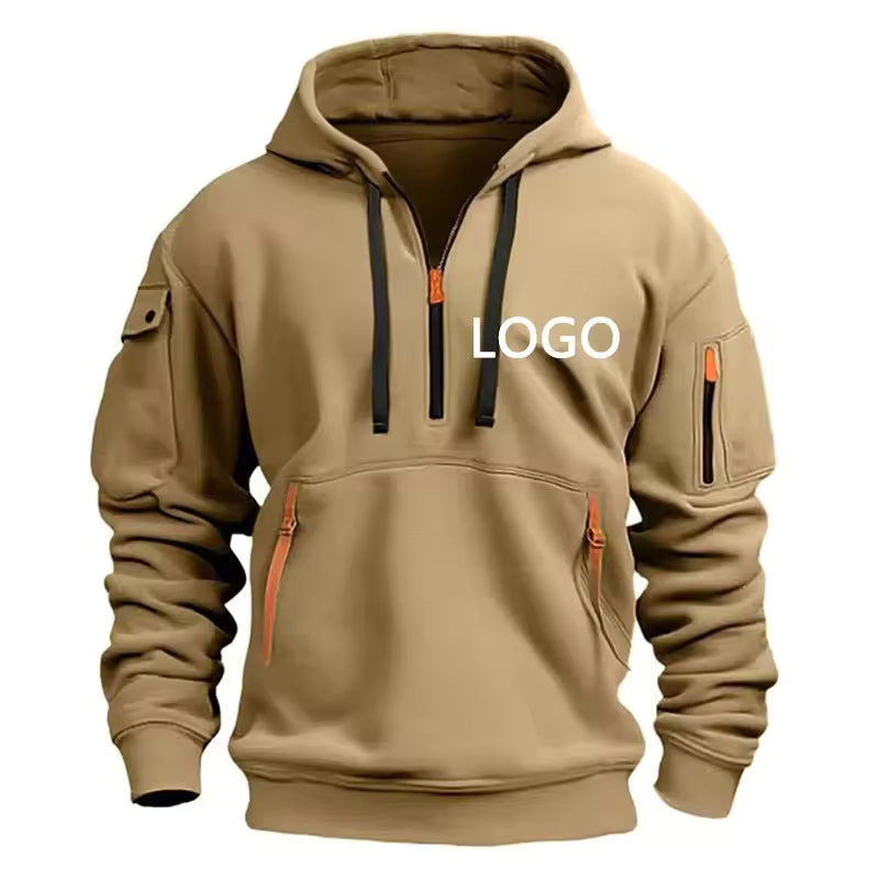 Custom Multi-Zip Hoodie – Stylish Loose Fit Sweatshirt