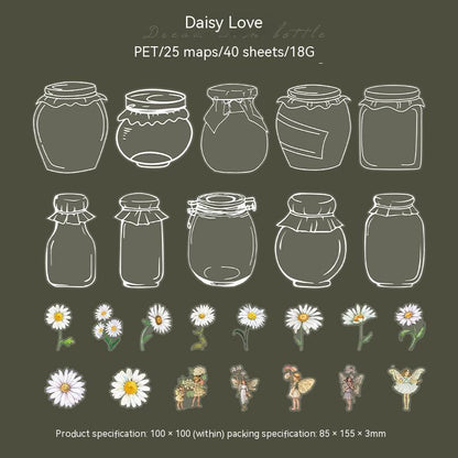 Aesthetic Transparent Flower Stickers