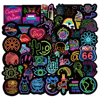 Vibrant Neon Graffiti Sticker Pack