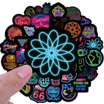 Vibrant Neon Graffiti Sticker Pack