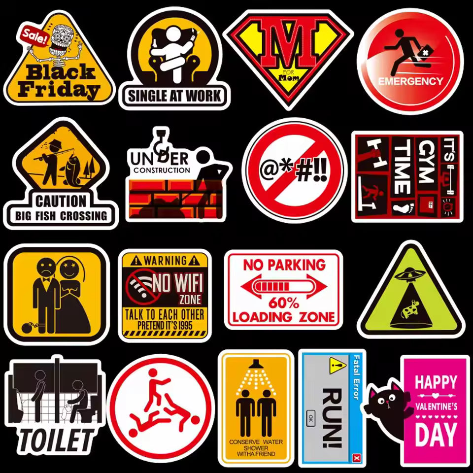 Guitar & Motorcycle DIY Graffiti Stickers Set