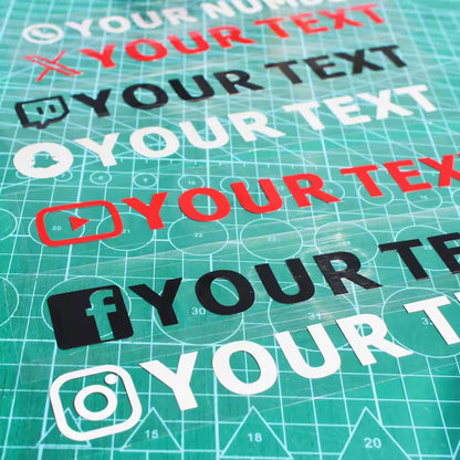 Custom Car Sticker – Personalized Name & Social Media Decal