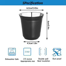 Custom 80ml Stainless Steel Double-Layer Cup