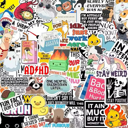 100Pcs Cartoon Meme Graffiti Sticker Pack