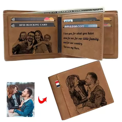 Custom Engraved Photo Wallet – Personalized Gift for Him