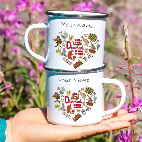 Custom Enamel Mug with Logo or Name (350ml)