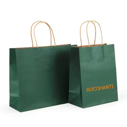 Custom Logo White Paper Gift Bags with String