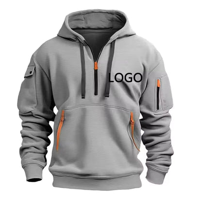 Custom Multi-Zip Hoodie – Stylish Loose Fit Sweatshirt